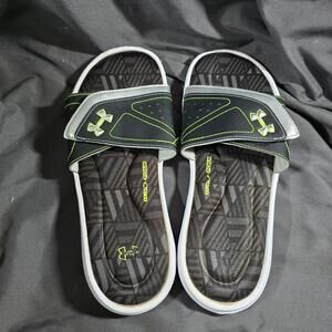 Under Armour 4D Foam Encounter Sandals  Slides Womens Sze 9 Black/ Neon